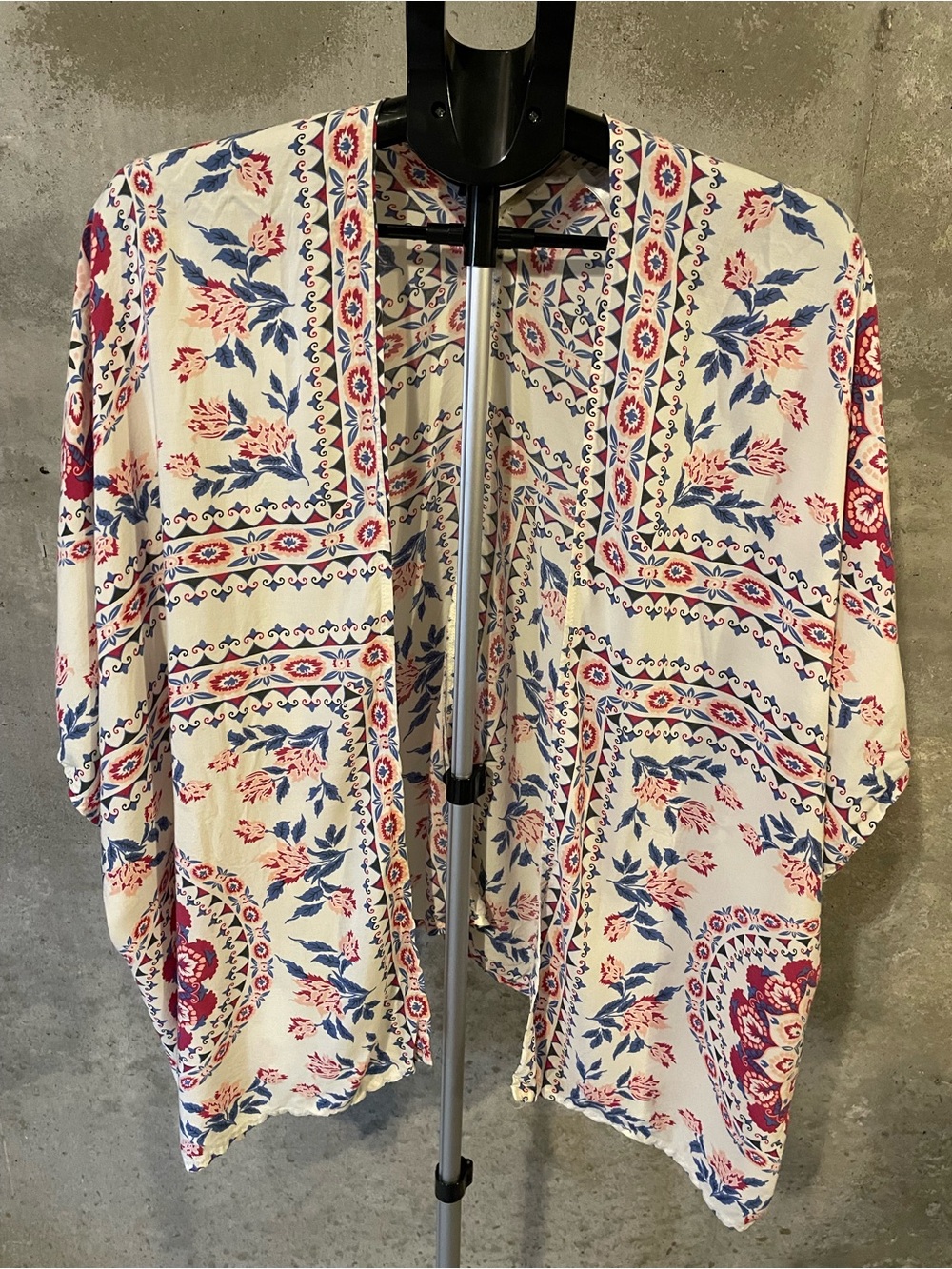 Entro Floral Boho Open-Front Kimono - one size